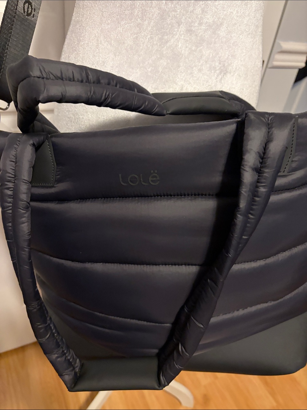 Lole Puffer Tote Bag Quilted Black- Like New